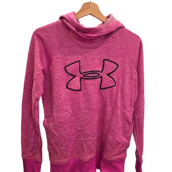 Under Armour Cold Gear Hoodie Embroidered Logo in Pink EUC Size XS - Picture 2 of 4